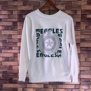 Vintage Women’s Signal UNT White/Green/Gray Crew Sweater